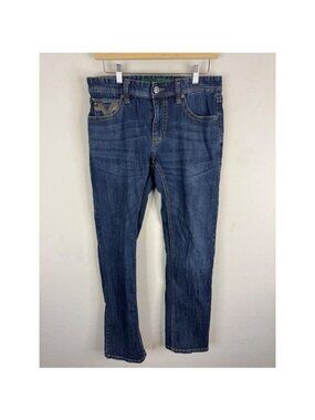 Rock & Roll Denim Rifle Skinny Fit Jeans Dark Wash Blue 30x32